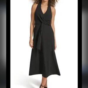 Elegant Black Halter Dress